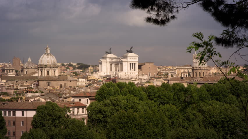 Rome skyline of domes and Altare della Patria