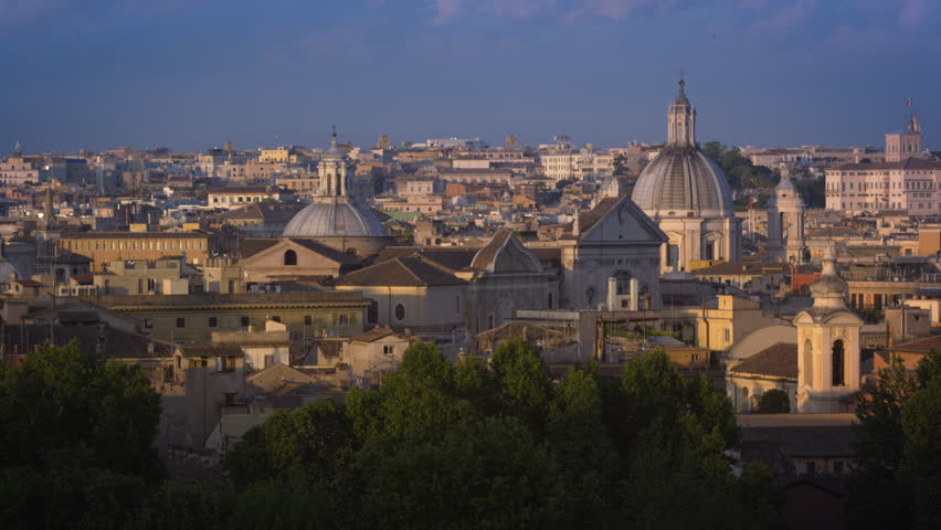Still shot of the domes of the Santa Maria in Vallicella and the Sant Agnese in