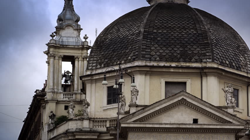 Exterior shot of domed building in Rome, Italy