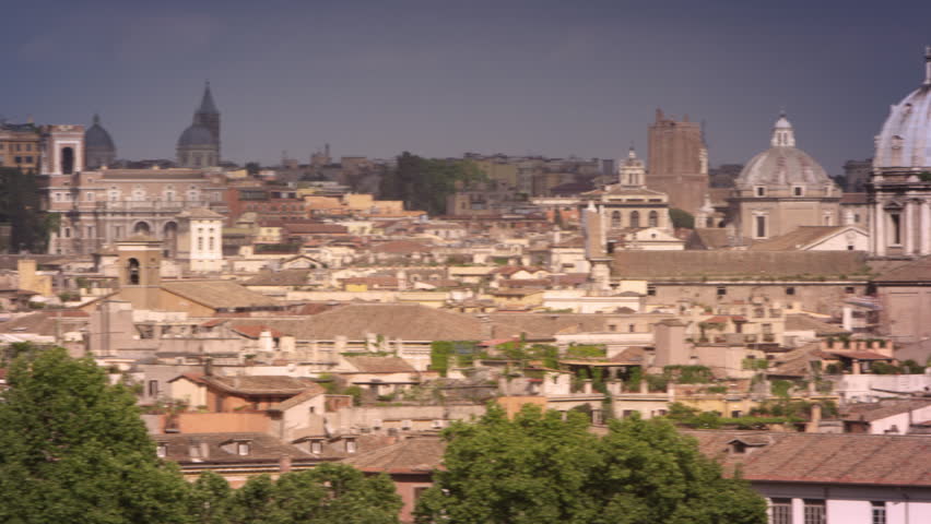 Panoramic footage of Rome skyline