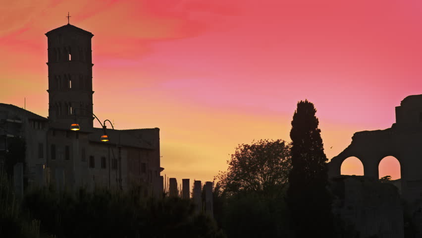 Basilica of Constantine at sunset