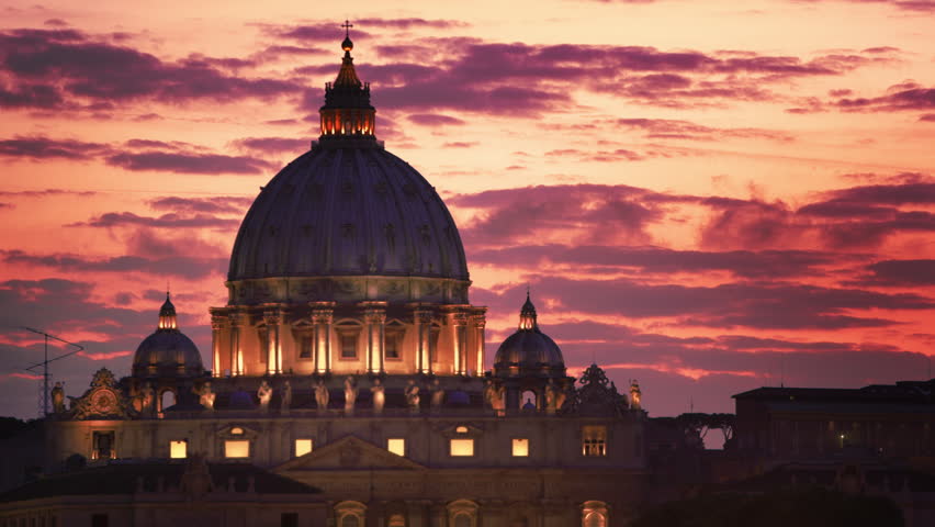 Close up footage of dome of St Peters Basilica
