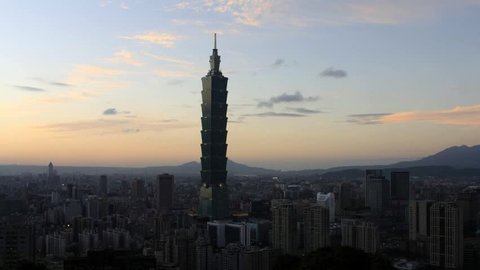Taipei City  Sunset time lapse video Stock Video