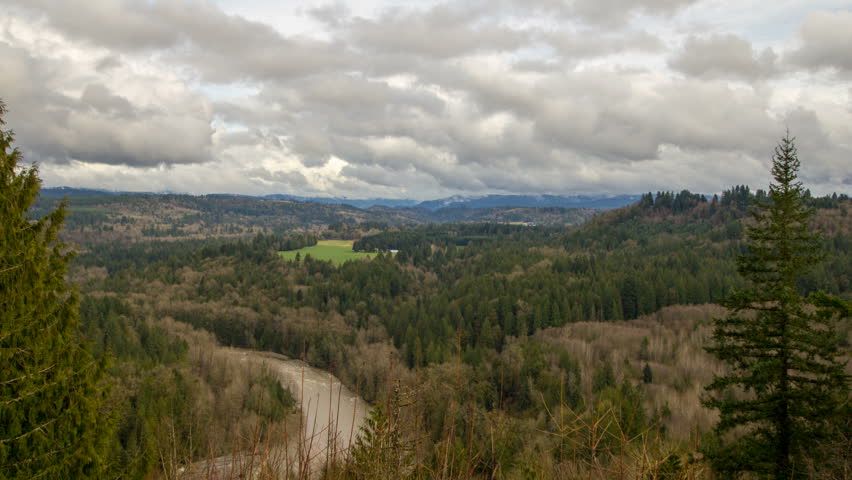 Sandy River Basin Scenic Landscape Clouds and Sky Time Lapse in Oregon 1920x1080