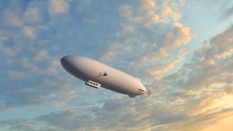 Zeppelin Airship fly over