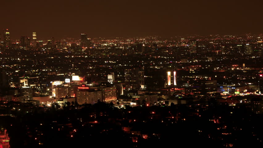 Los Angeles Night View 79 Timelapse Traffic Hollywood overlook