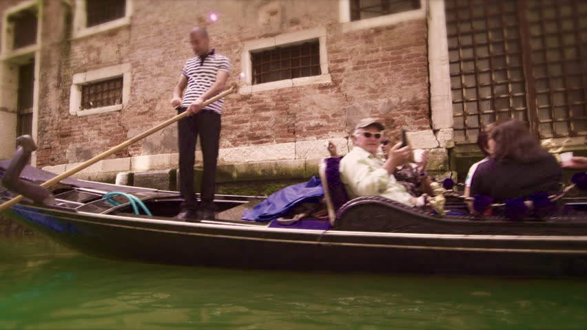 VENICE, ITALY - MAY 2, 2012: Slow motion shot of gondola
