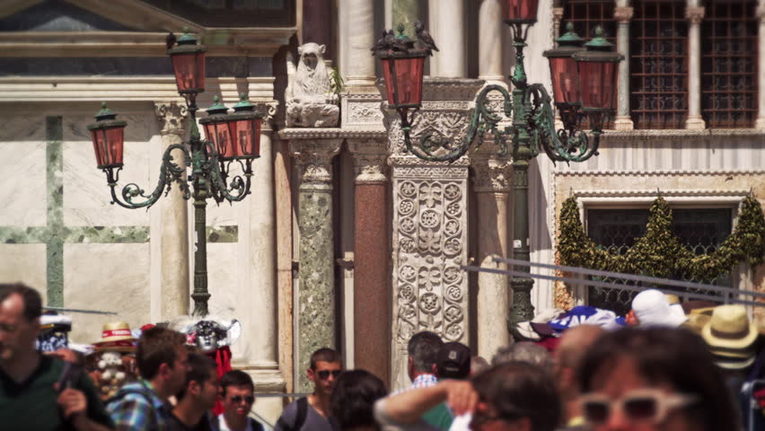 VENICE, ITALY - MAY 2, 2012: Slow motion shot of busy street