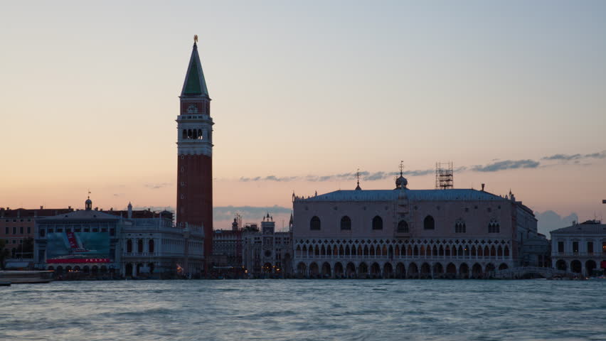 VENICE, ITALY - CIRCA MAY 2012: Silhouette time-lapse of Saint Mark Square at