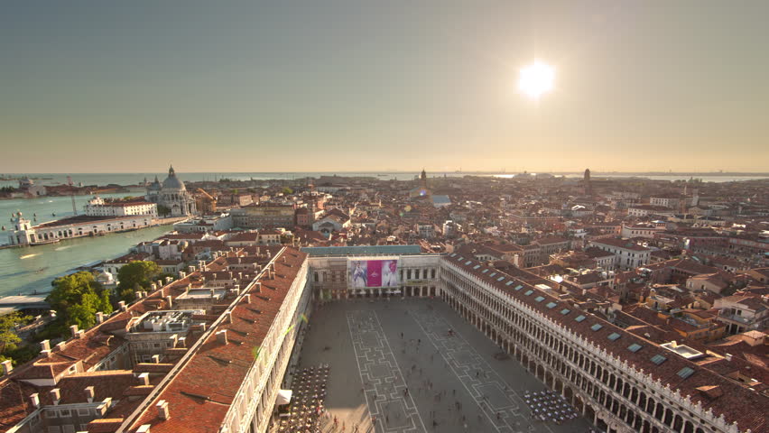 VENICE, ITALY - CIRCA MAY 2012: Saint Mark Square time-lapse from the tower.
