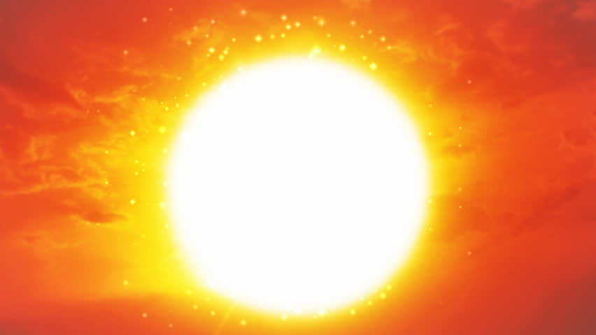 Sunset clouds and sun particles