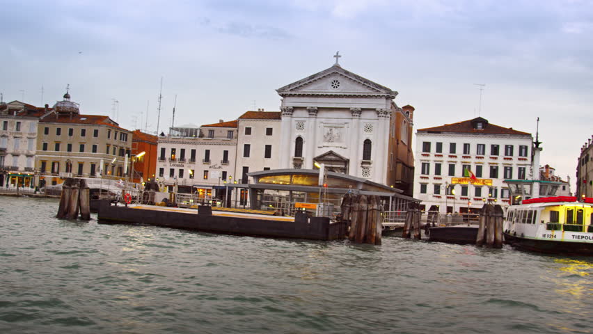 VENICE, ITALY - MAY 2, 2012: Buildings, including Roman Catholic church, from