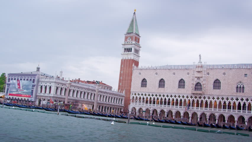 VENICE, ITALY - MAY 2, 2012: Tracking shot of the Piazza San Marco in Venice
