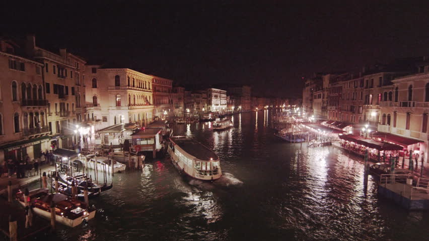 VENICE, ITALY - MAY 2, 2012: Grand Canal at night