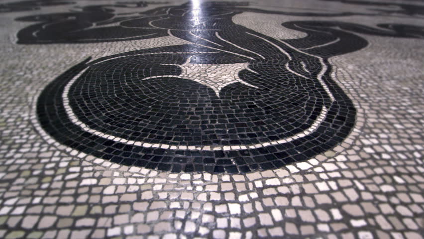 ROME - MAY 5, 2012: Low angle to high angle clip of a floor mosaic