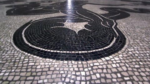 ROME - MAY 5, 2012: Low angle to high angle clip of a floor mosaic