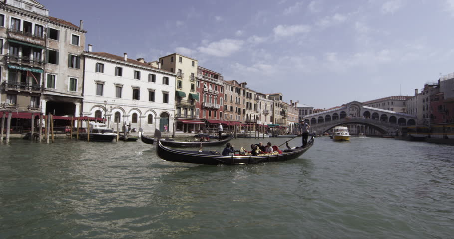 VENICE, ITALY - MAY 4, 2012: Slow motion footage of life on the Grand Canal