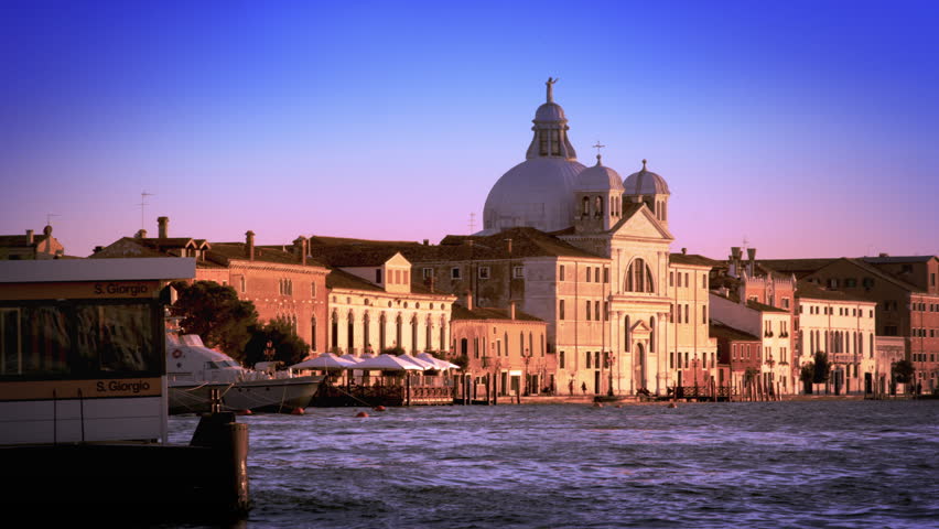 VENICE, ITALY - MAY 3, 2012: Slow motion, panning shot of the Bauer Palladio