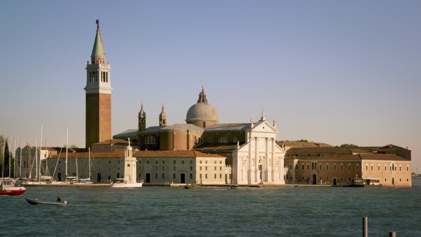 VENICE, ITALY - MAY 3, 2012: Static shot of the island of San Giorgio from