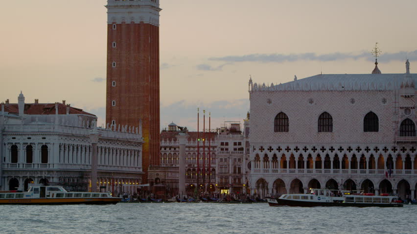 VENICE, ITALY - MAY 3, 2012: Static shot of Piazza San Marco and the Doge's