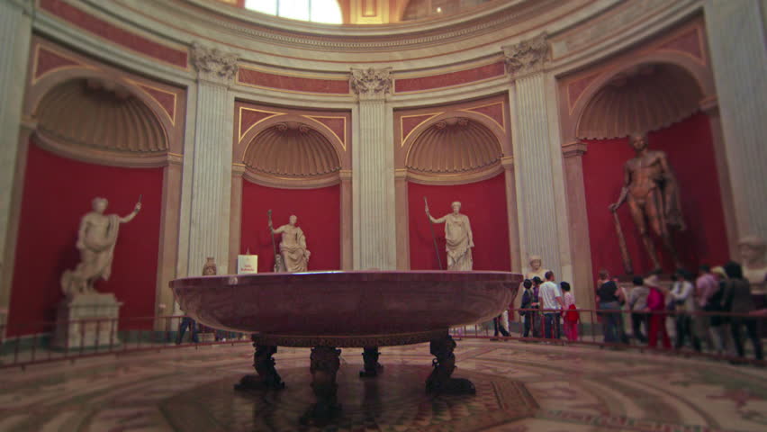 ROME, ITALY - MAY 5, 2012: Tilt up footage of Pantheon interior