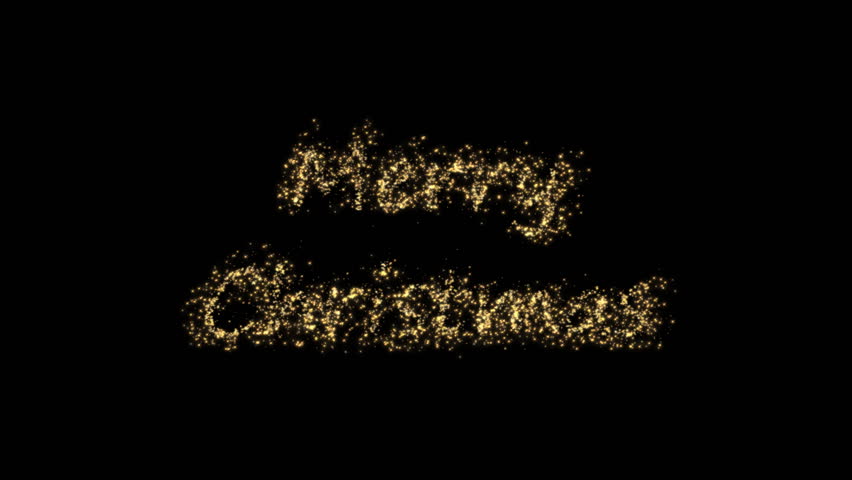 Merry Christmas with stars on black background 