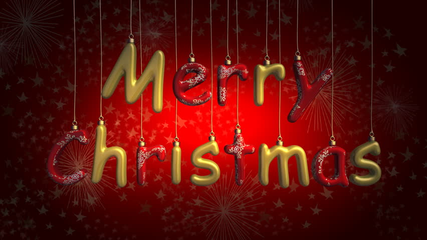 Merry Christmas on red background (loop)