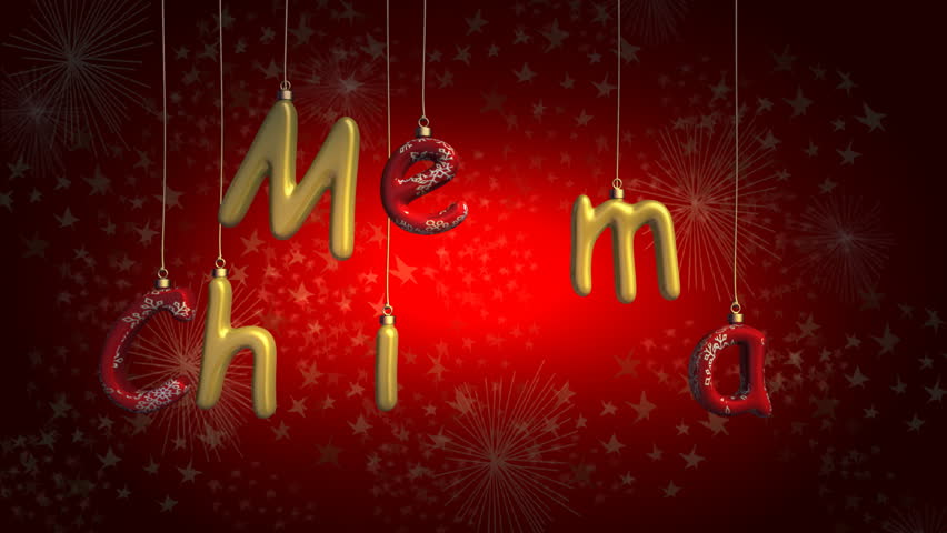 Merry Christmas on red background (start)