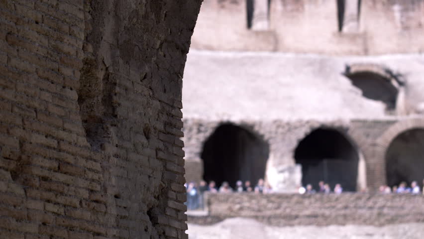ROME, ITALY - MAY 6, 2012: Shot focused on a side of an arch in the stands of