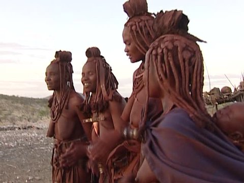 Kunene, Namibia - November 6, 2001 - Himba singing