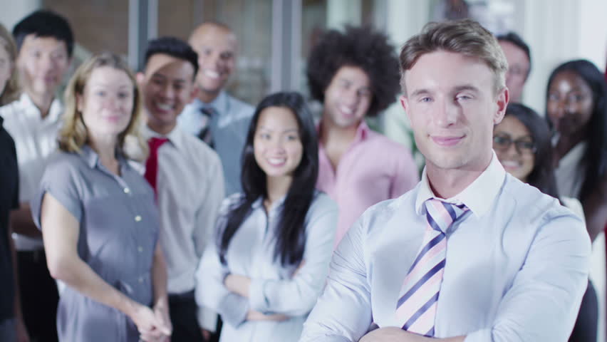 Portrait of attractive mixed ethnicity business team. | Shutterstock HD Video #5853287
