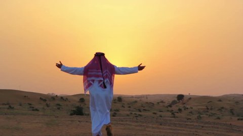 Arabic man at sunset