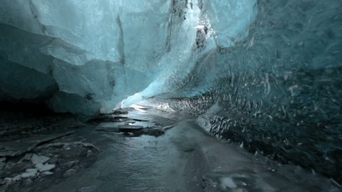 An ice cave (Crystal Cave) in Skaftafell, Iceland