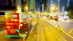 Hong Kong, China - June 27: 4k timelapse video of tram ride from Wanchai to Causeway Bay in Hong Kong on June 27, 2012. Wanchai and Causeway Bay are two of the most crowded areas in Hong Kong.