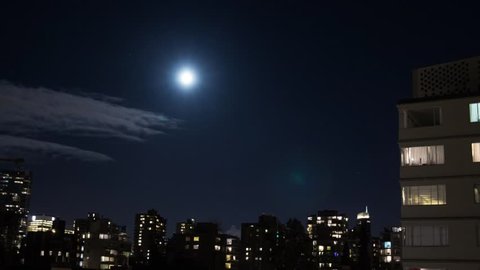 Full Moon over City at Night