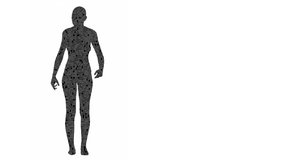 Silhouette of a woman filled with binary code.A woman walking towards the camera. 
The shape of the woman is filled with computer code. Loops. - Powered by Shutterstock - Get 15% off with code: PIKWIZARD15