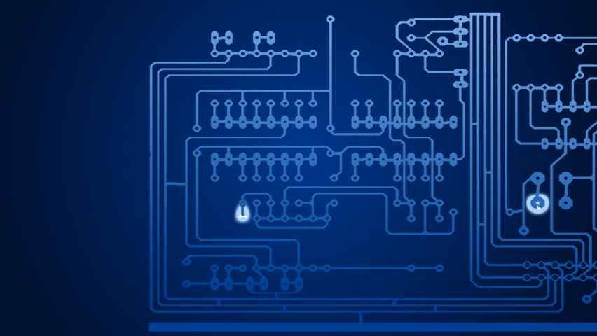Growing blue circuit boards , infinite loop, HD background