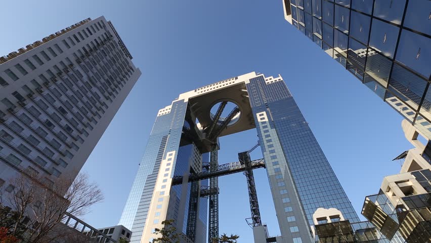 Tall office building in Osaka, Japan.