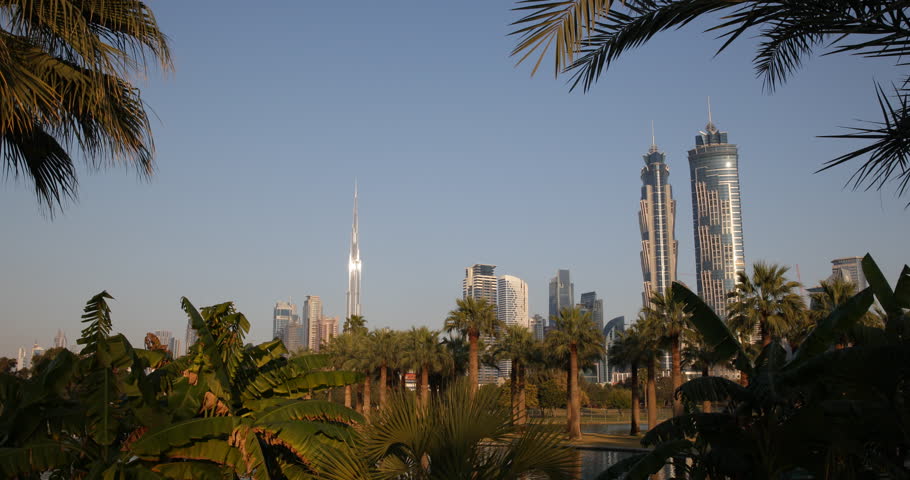 Beautiful Scenery in Dubai Skyline, Stock Footage Video (100% Royalty ...