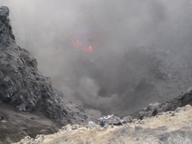 Erupting volcano