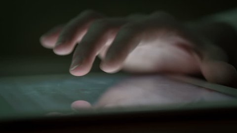 Closeup Finger Touching Tablet Computer Touchscreen 3
