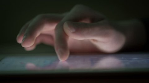 Closeup Finger Touching Tablet Computer Touchscreen 2
