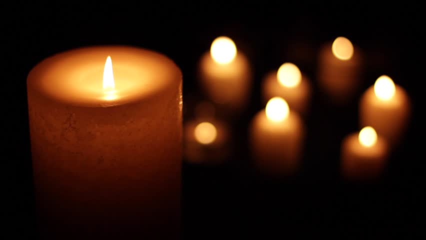 Candles Glowing Against Black Background Stock Footage Video (100% ...