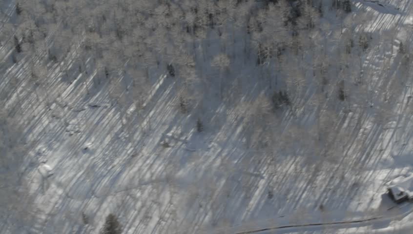 Aspen Snowy Peaks Trees. Snowy hilltops and the slopes of huge mountains with gorgeous trees in Aspen, Colorado. Features a snowed in structure.
