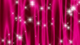 HD 720p wide screen loop of abstract vivid pink curtain with falling and shooting stars.