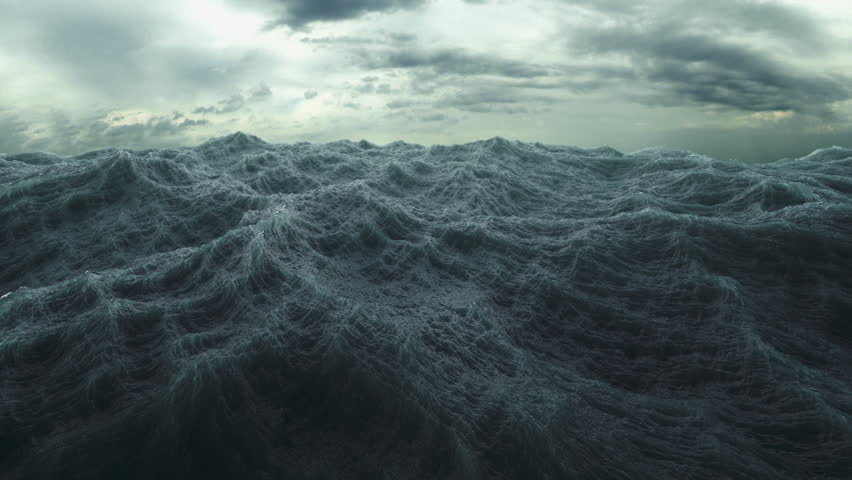 Realistic stormy ocean, seamless loop, hd, 1920x1080, high definition 1080p, looped abstract background Royalty-Free Stock Footage #5912525