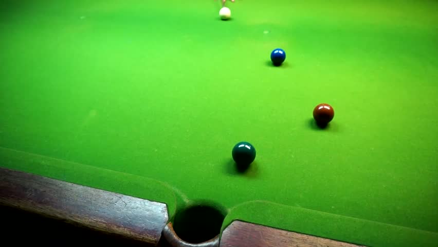 Snooker game. Pot Green Ball