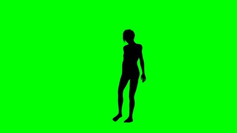 woman on the beach - green screen 