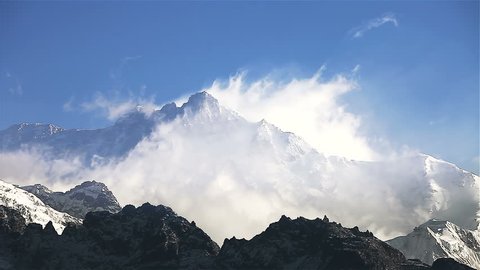Timelapse, Kanchenjunga is the third highest mountain in the world. It rises with an elevation of 8,586 m : From Dzongri View Point, HD 1080P