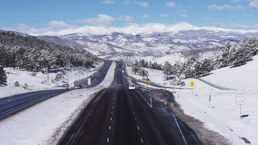 Beautiful Snowy Landscape With Interstate Stock Footage Video 100 Royalty Free Shutterstock